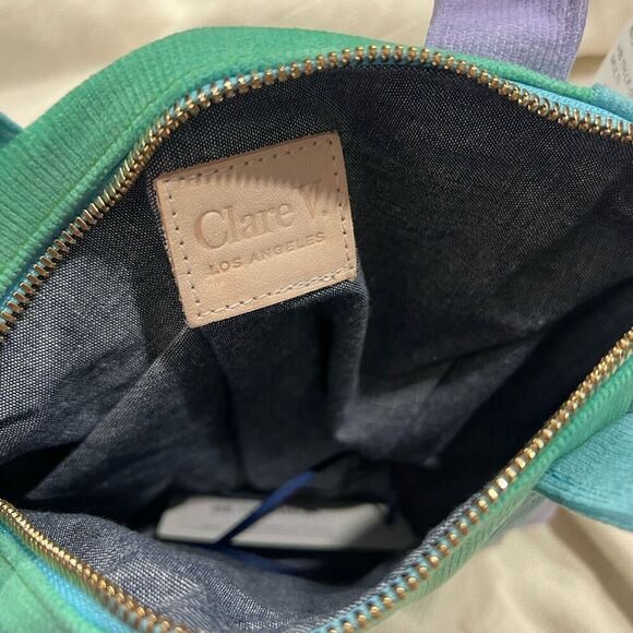 Clare V. Corduroy Bag Lottie Patchwork Pinwhale Mini Tote Handbag - Picture 3 of 3